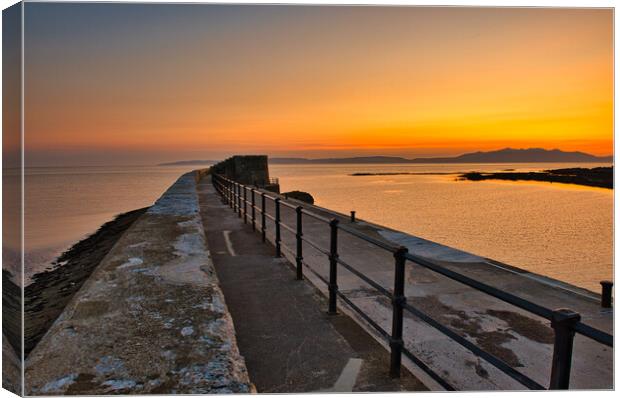 Saltcoats Harbour Sunset Canvas Print by Chris Wright