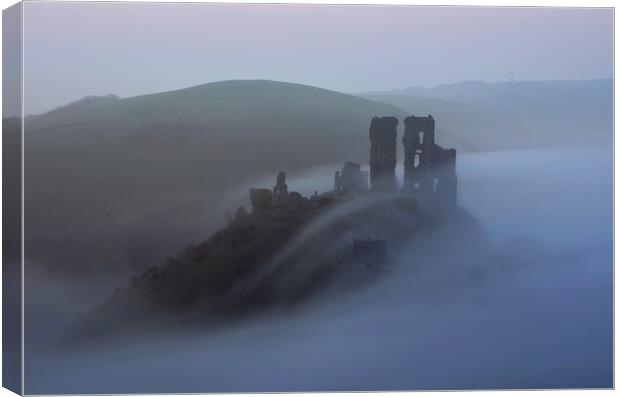 Blue Hour Mists Canvas Print by David Neighbour