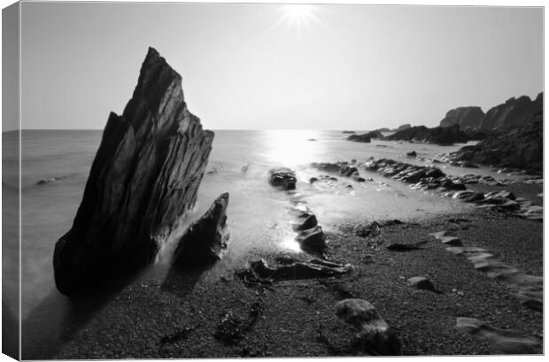 Ayrmer Cove Black and White Canvas Print by David Neighbour