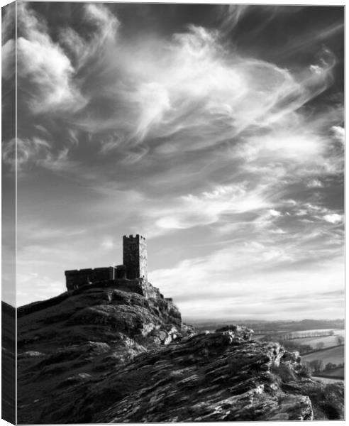 Brentor Black and White Canvas Print by David Neighbour