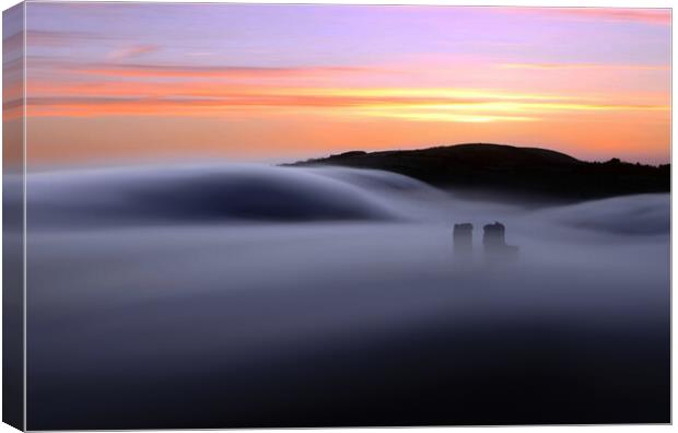 Contoured Steel Mists Canvas Print by David Neighbour