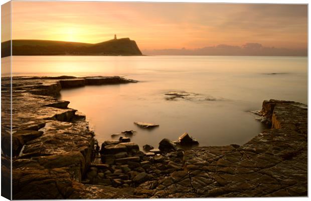 Calm Waters at Kimmeridge Bay Canvas Print by David Neighbour