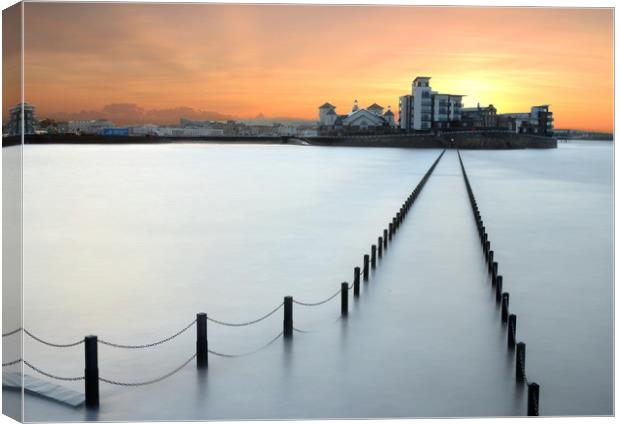 Weston-super-Sunrise Canvas Print by David Neighbour