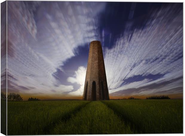Daymark in a Moonlit Sky Canvas Print by David Neighbour