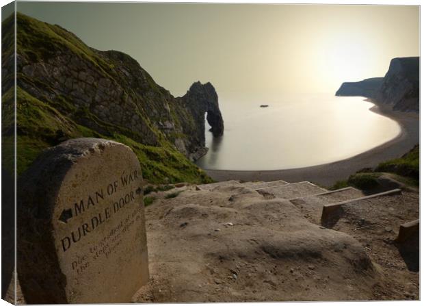 Durdle Door Glow Canvas Print by David Neighbour