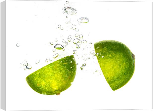 Food Lime Splash Canvas Print by Gareth Williams