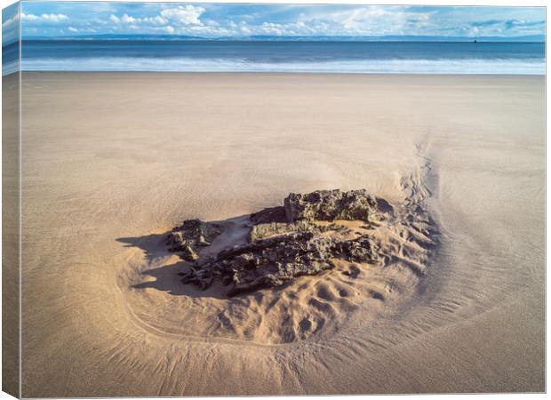 Rock on the Beach Canvas Print by Gareth Williams
