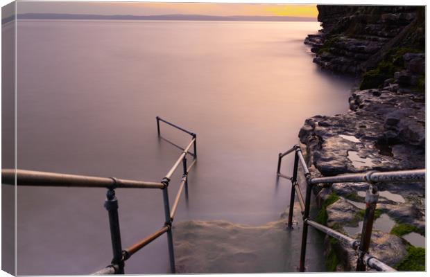 Steps into the Sea Long Exposure Canvas Print by Gareth Williams