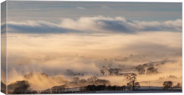 Cloud Inversion over the Lune Valley. Canvas Print by wayne hutchinson