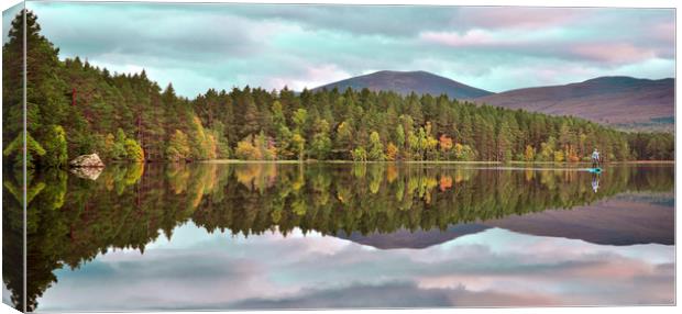 At One With The Loch Before Sunset Canvas Print by Mary Stevenson