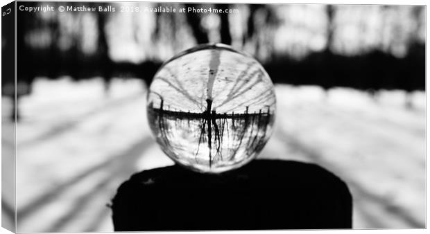     Winter Trees in a Glass Ball Canvas Print by Matthew Balls