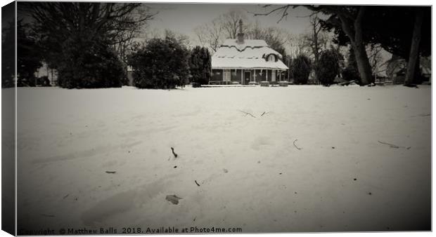                Country House in the Snow           Canvas Print by Matthew Balls
