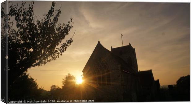 Sunset church Canvas Print by Matthew Balls