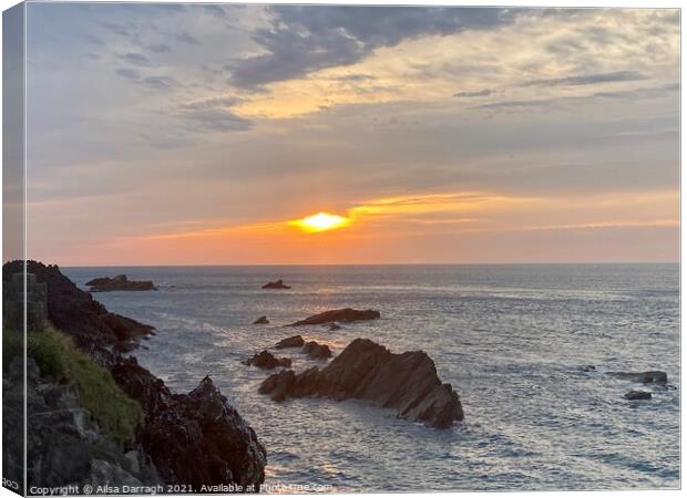 Ilfracombe at Sunset Canvas Print by Ailsa Darragh