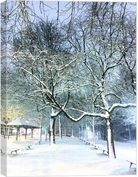  Bremen Winter Snow Scene, Germany Canvas Print by Ailsa Darragh
