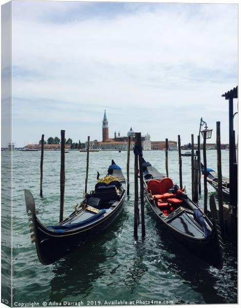 Gondolas in Venice Canvas Print by Ailsa Darragh