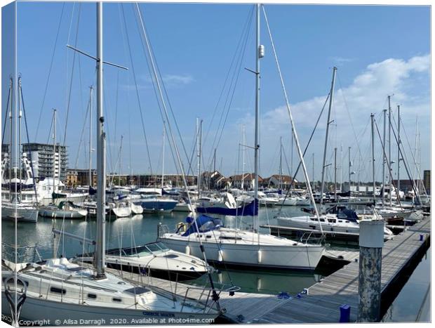 Ocean Village, Southampton Marina Canvas Print by Ailsa Darragh