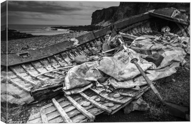 Wrecked boat, Auchmithie Canvas Print by Douglas Milne