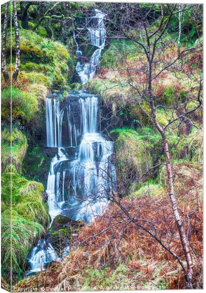 Waterfall above Loch Venachar Canvas Print by Douglas Milne