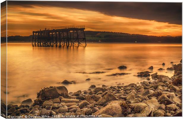 Carlingnose Pier, North Queensferry Canvas Print by Douglas Milne