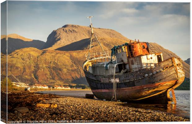 The Corpach Wreck Canvas Print by Douglas Milne