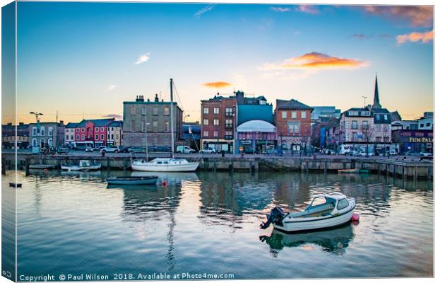Wexford Quayside Canvas Print by PAUL WILSON