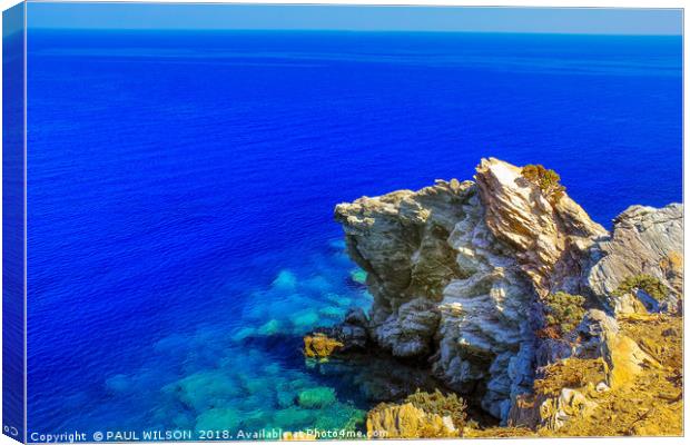 Crete's Stunning Coastal Rocks Canvas Print by PAUL WILSON