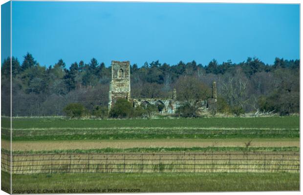 Abandonded church. Canvas Print by Clive Wells