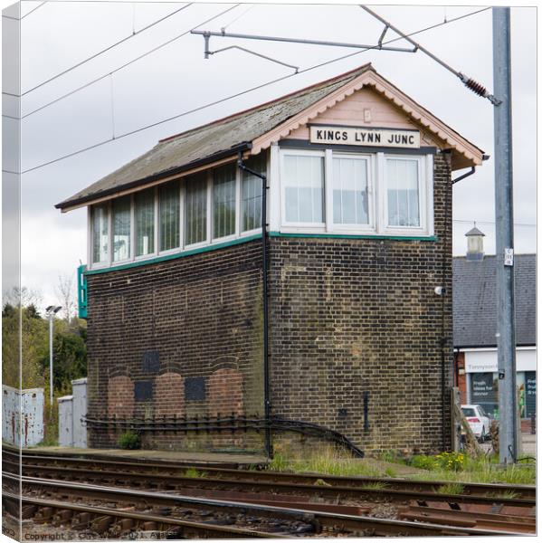 Signal box at Kings Lynn junction Canvas Print by Clive Wells