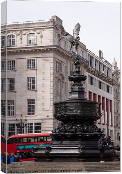 Eros in Piccadilly Circus Canvas Print by Clive Wells