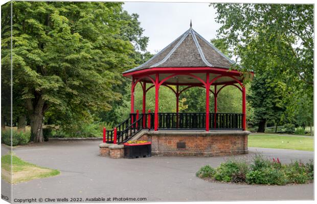 The Band Stand in the Walks, Kings Lynn. Canvas Print by Clive Wells