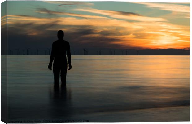 Iron man at sunset Canvas Print by Clive Wells