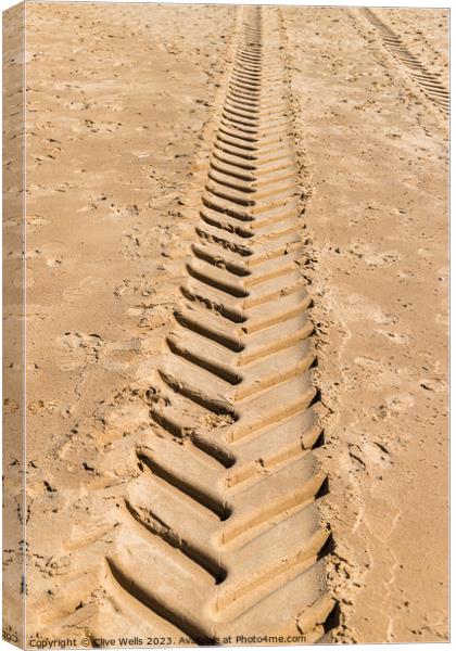 Tracks in the sand Canvas Print by Clive Wells