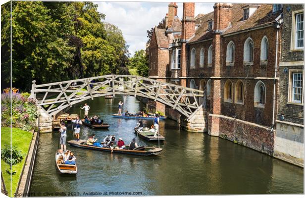 The famous Mathematical Bridge at Queens College Canvas Print by Clive Wells