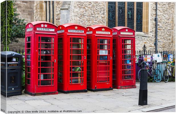 Telephone boxes Canvas Print by Clive Wells