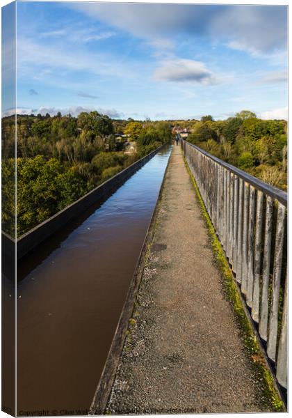 View along the Pontcysyllte Aqueduct Canvas Print by Clive Wells