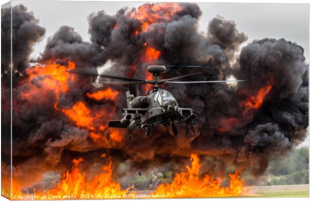 Boeing AH-64 Apacheat RAF Fairford Canvas Print by Clive Wells