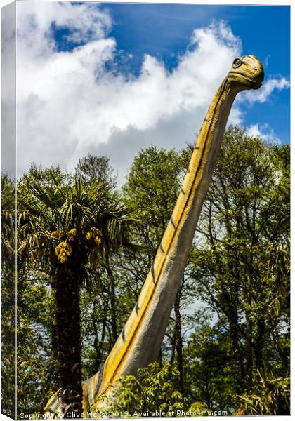 Diplodocus above the trees Canvas Print by Clive Wells