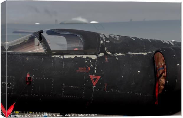 A well weathered cockpit on U2 Dragon Lady at RIAT Canvas Print by Clive Wells