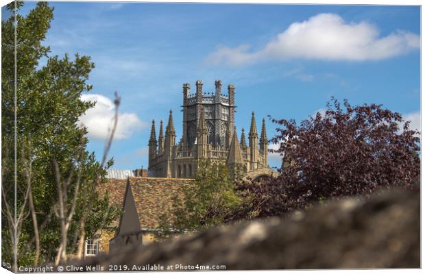 Octagon Lantern Tower of Ely Cathedral Canvas Print by Clive Wells