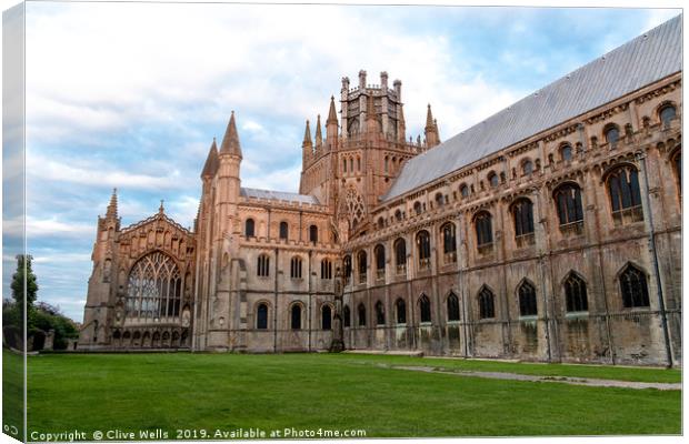 View of Ely Cathedral in Cambridgeshire Canvas Print by Clive Wells