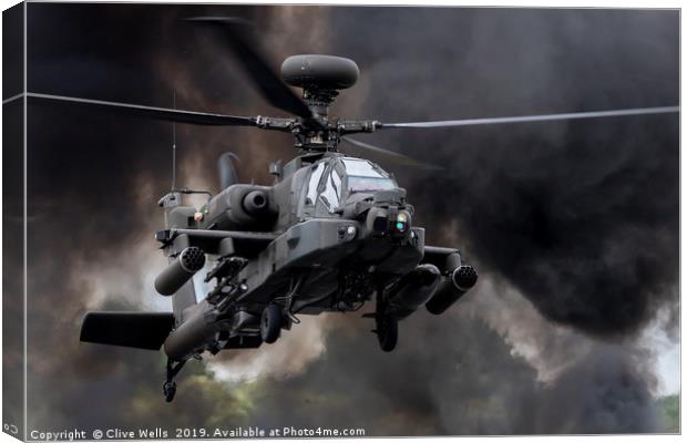 Boeing AH-64D Apache Longbow at RAF Fairford Canvas Print by Clive Wells