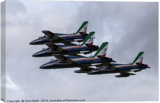 Frecce Tricolori seen at RAF Fairford Canvas Print by Clive Wells