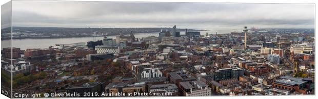Panorama of Liverpool and the waterfront Canvas Print by Clive Wells