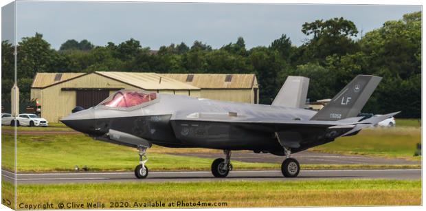 F-35A Lightning II at RAF Fairford Canvas Print by Clive Wells