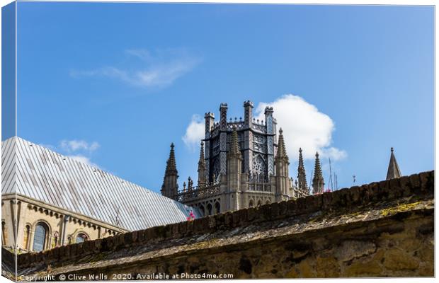 Octagon Lantern Tower of Ely Cathedral Canvas Print by Clive Wells