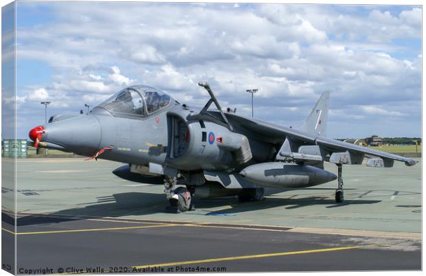 BAe Harrier seen at RAF Marham in Norfolk Canvas Print by Clive Wells
