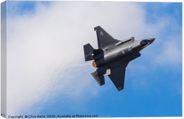 F-35 Lightning seen at RAF Fairford  Canvas Print by Clive Wells