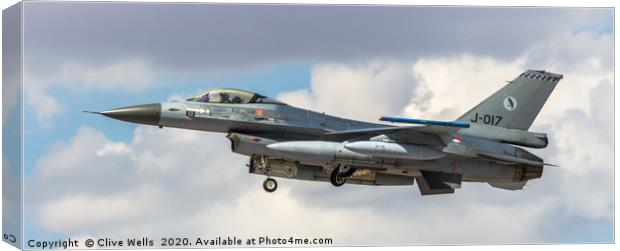 General Dynamics F-16-AM seen at RAF Fairford Canvas Print by Clive Wells