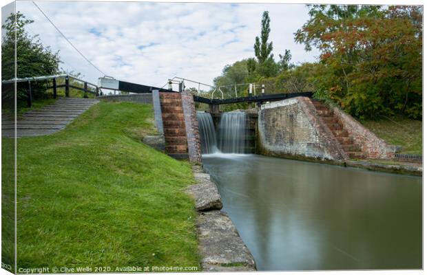 Lock gates at Stoke Brurne Canvas Print by Clive Wells